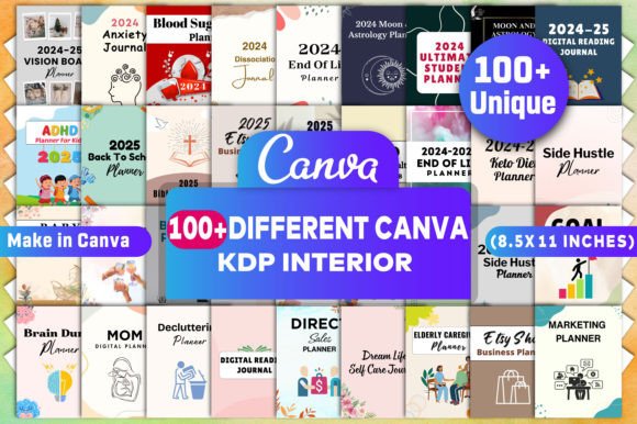 100 Different Canva KDP Interiors for Every Need