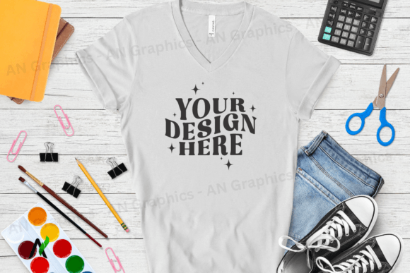 Bella Canvas 3005 V-Neck Mockup - 032