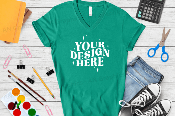 Enhance Your Designs with the Bella Canvas 3005 V-Neck Mockup - 027