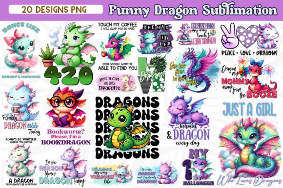 Funny Dragon Sublimation Bundle: A Unique Blend of Humor and Fantasy