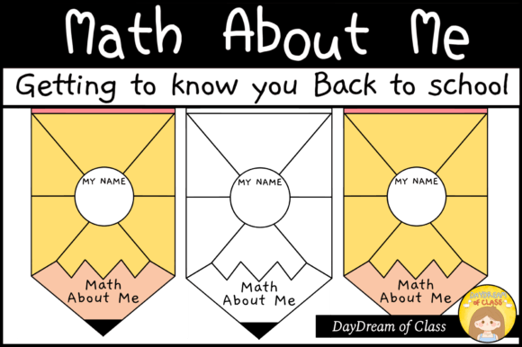 Math About Me Pencil Banner